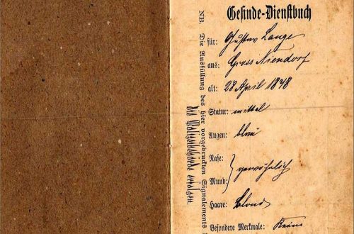 Gesindebuch meines Urgrossvaters Gustav Lange